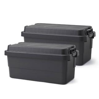 【MUJI 無印良品】耐壓收納箱/特大/黑 約70L(2入組)