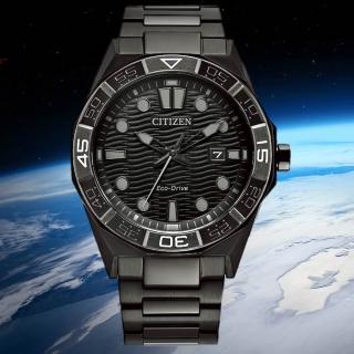 【CITIZEN 星辰】海浪紋 光動能 男錶 腕錶 手錶 父親節 情人節 送禮 推薦 禮物 AW1855-52E