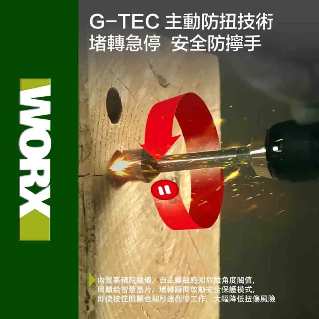 【WORX 威克士】20V 無刷鋰電 13mm 150N.m 大扭力震動衝擊鑽(WU377)