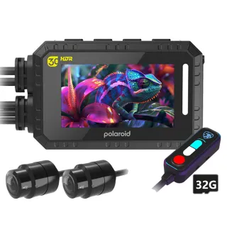 【Polaroid 寶麗來】MS283WGS GPS版 前後雙鏡機車行車記錄器(贈64G+鏡頭支架)