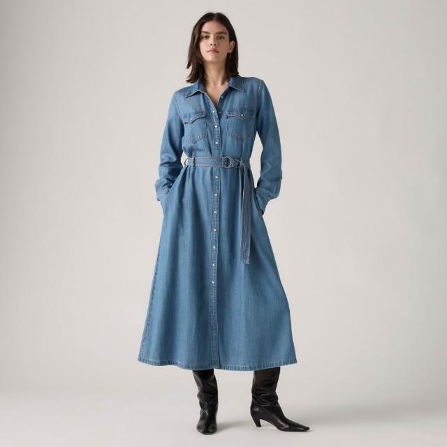 【LEVIS】牛仔洋裝 長版洋裝 春夏 洋裝 女生上衣 熱賣單品 004H3-0000