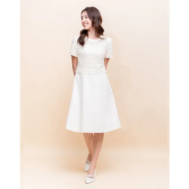 【perng yuh 芃諭名品】柔緻雅恬 蕾絲 仿兩件式 洋裝(2025 AW Collection｜4C秋冬新品上市)