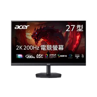 【Acer 宏碁】KG271U X1 電腦螢幕(27型/QHD/200Hz/0.5ms/IPS)