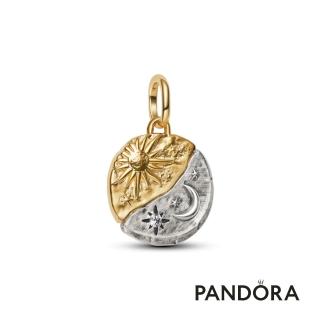 【Pandora 潘多拉】日月交輝勳章吊飾-飾品/情人節禮物/生日禮/純銀/鍍14k金