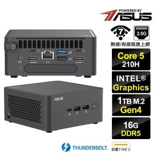 【ASUS 華碩】Core 5 八核{天璇R60C}迷你電腦(210H/16G/1TB M.2 Gen4)