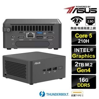 【ASUS 華碩】Core 5 八核{天璇R61D}迷你電腦(210H/16G/2TB M.2 Gen4)