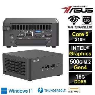 【ASUS 華碩】Core 5 八核{天璇R5FBW} Win11迷你電腦(210H/16G/500GB M.2 Gen4)