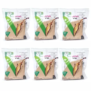 【HARIO】2人份V60無漂白濾紙 110張*6包(VCF-01-110M*6)