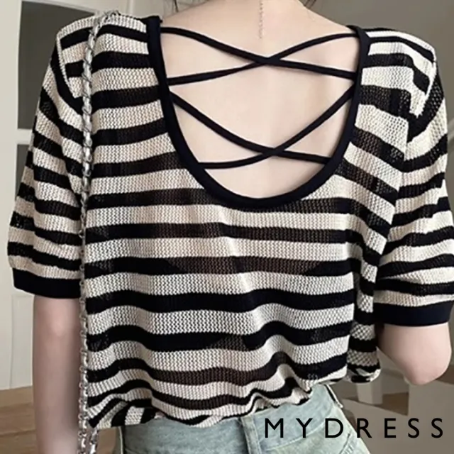 【MYDRESS】薄款透膚寬鬆針織上衣