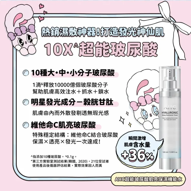 【AHC】超能玻尿酸機能水x艾絲樂小兔聯名超值組100mlx2(乾肌補水/玻尿酸/限量聯名)