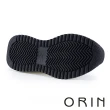 【ORIN】復古撞色磨砂真皮綁帶厚底休閒鞋(米色)