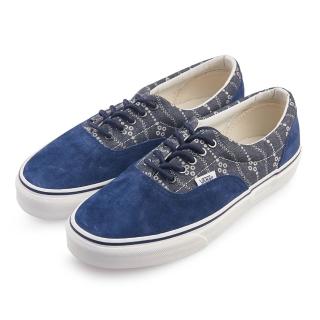 【VANS】Era 經典平底 帆布鞋 男 藍色 幾何 拼接麂皮 5孔綁帶 低筒 休閒鞋 滑板鞋 VN00018FIEN