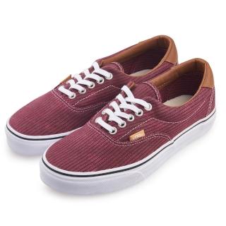 【VANS】Era 59 經典平底 帆布鞋 男 酒紅色 拼接皮革 5孔綁帶 低筒 休閒鞋 滑板鞋 VN0003S4ILF