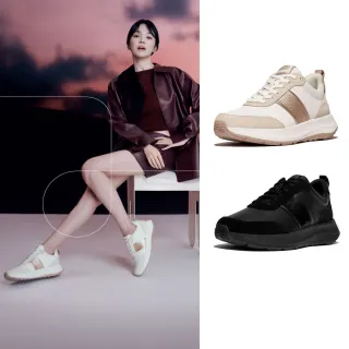 【FitFlop】F-MODE FLOW 亮片/麂皮/皮革厚底休閒鞋-女(二色)