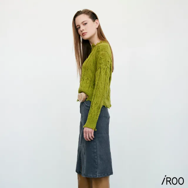 【iROO】循環灰牛仔窄裙