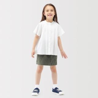 【MUJI 無印良品】兒童縱橫彈性人字紋裙(黑色/淺米/深綠)