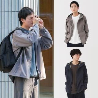 【MUJI 無印良品】男撥水加工連帽外套(灰色/黑色/象牙白/煙燻藍/暗藍/深紫)
