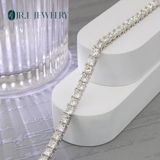 【JR.L金瑞利珠寶】雙12 8克拉 情歌 鑽石手鍊(公主方培育鑽石 18K)