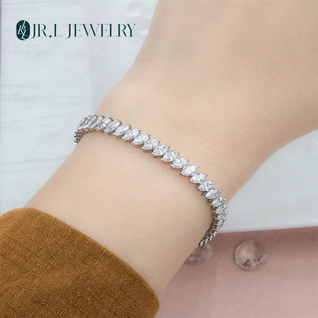【JR.L金瑞利珠寶】雙12 7克拉 馬眼鑽 鑽石手鍊(培育鑽石 18K)