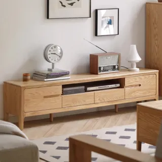 【hoi! 好好生活】源氏木語西雅圖橡木圓角實木電視櫃2M Y9031