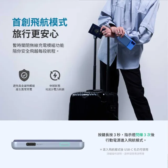 【ADAM 亞果元素】VIONTA L5 5000mAh 超薄型磁吸行動電源(已有標示Wh 獨家飛航模式)