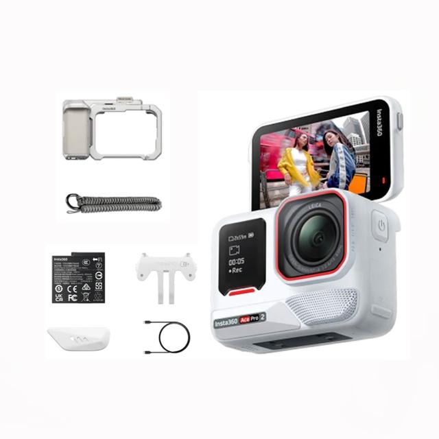 【Insta360】Ace Pro 2 翻轉螢幕運動相機 雪山白 單電版街拍套裝(原廠公司貨)