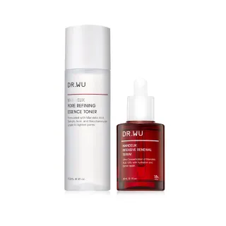 【DR.WU 達爾膚】緊緻柔膚煥顏組(杏仁酸化妝水150ML+杏仁酸精華18% 30ML)
