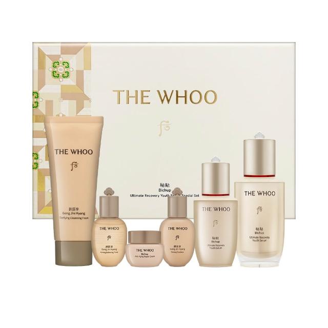 【WHOO 后】重生秘帖六件組(國際航空版/重生秘帖.洗顏乳.滋養液.清潤乳.光澤霜)
