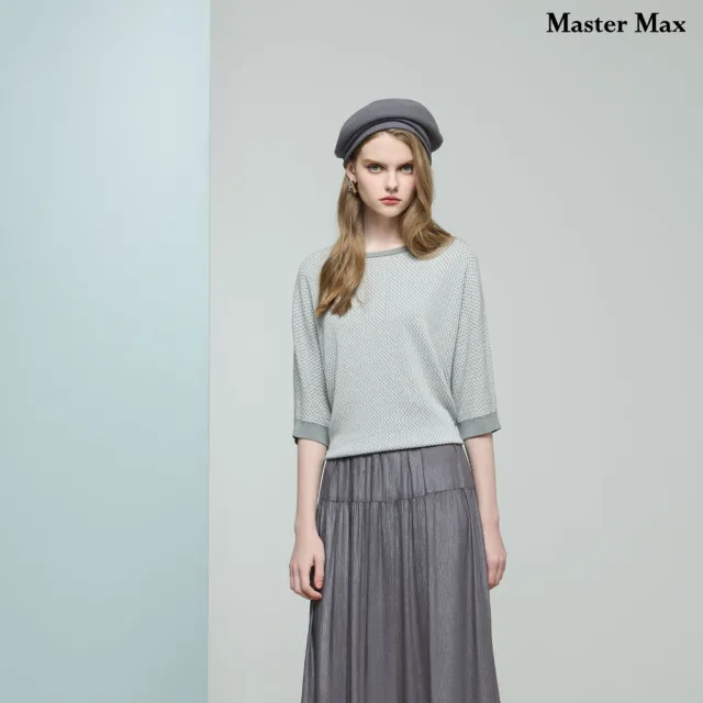 【Master Max】莫代爾棉寬鬆鋸齒狀圖騰針織上衣(8528024)