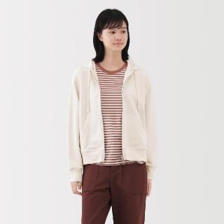 【MUJI 無印良品】女裡毛拉鍊連帽外套(柔白/淺灰/墨灰/黑色)
