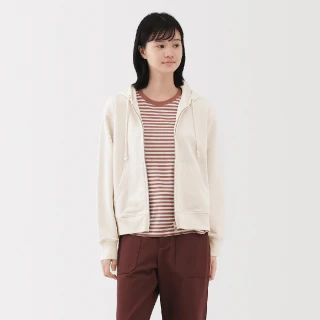 【MUJI 無印良品】女裏毛拉鍊連帽外套(柔白/淺灰/墨灰/黑色)