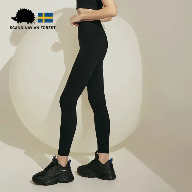 【SCANDINAVIAN FOREST 北歐小刺蝟】City Sport翹臀彈力合身瑜珈褲801(黑色)