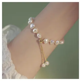 【NANA】娜娜 巴洛克淡水珍珠閨蜜時尚感手鍊(珍珠 手鍊)