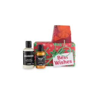 【LUSH 嵐舒】最佳祝福 沐浴保養禮盒(沐浴產品x2+身體乳x1/聖誕節/交換禮物/送禮/乳液/香皂/沐浴乳)