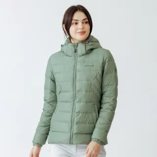 【Hilltop 山頂鳥】超潑水石墨烯蓄熱羽絨短大衣外套 女款 綠色｜PF22XF25ECM0