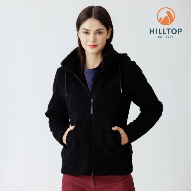 【Hilltop 山頂鳥】毛絨保暖刷毛外套 女款 黑色|PH22XF30ECA0