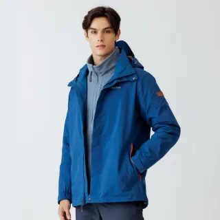 【Hilltop 山頂鳥】GORE-TEX單件式 防水防風透氣短大衣外套可銜接內件 男款 藍色｜PH22XM47ECE0