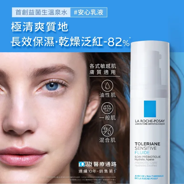 【理膚寶水】保濕舒緩雙星組★多容安舒緩保濕修護精華 30ml+多容安舒緩濕潤乳液40ml(安心小藍瓶/安心乳液)