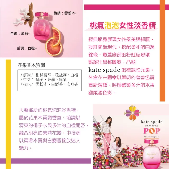 【KATE SPADE】楷思培 桃氣泡泡女性淡香精100ml(專櫃公司貨)