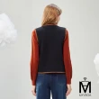 【MYVEGA 麥雪爾】MA英國老奶奶風粗針織背心外套-黑(日系/針織外套/保暖外套/大衣/背心)