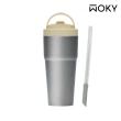 【WOKY 沃廚】Ti純鈦渾圓杯770ml-附彈跳粗吸管(鈦杯/隨行杯/吸管杯/保冰保溫杯/保冰保溫瓶)
