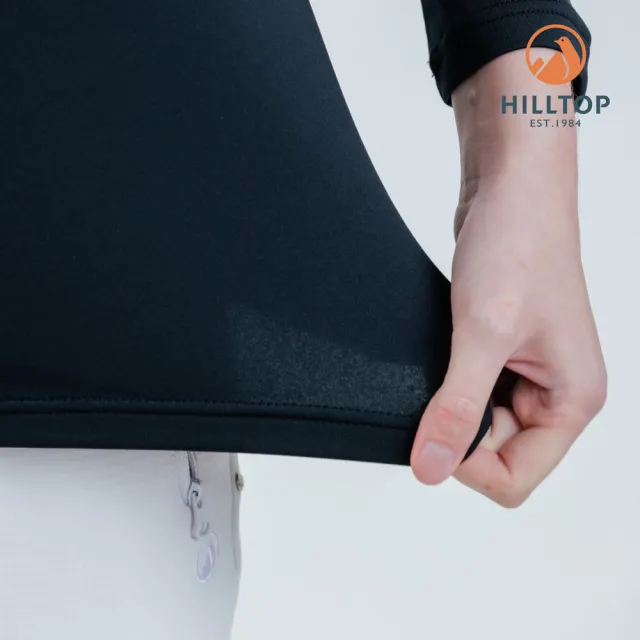 【Hilltop 山頂鳥】ZISOFIT POLYGIENE抗菌吸濕快乾保暖彈性長袖圓領衛生衣 厚款 女款 黑｜PH56XF97ECA0