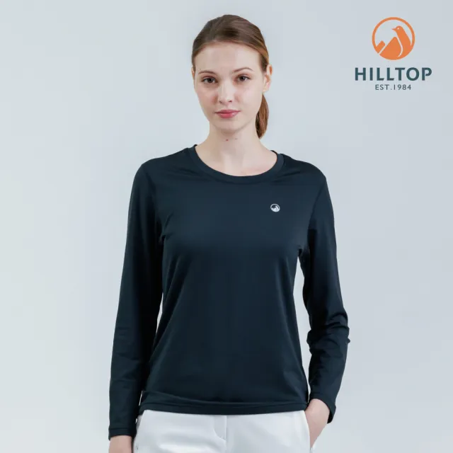 【Hilltop 山頂鳥】ZISOFIT POLYGIENE抗菌吸濕快乾保暖彈性長袖圓領衛生衣 厚款 女款 黑｜PH56XF97ECA0