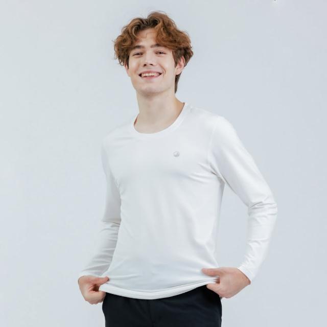 【Hilltop 山頂鳥】ZISOFIT POLYGIENE抗菌吸濕快乾保暖彈性長袖圓領衛生衣 厚款 男款 白｜PH56XM96ECB0