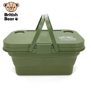 【British Bear 英國熊】折疊桌野餐籃 綠 Y-B024
