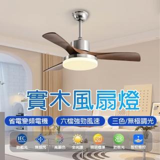【LADUTA 拉布塔】吊扇燈 電風扇 吸頂燈吊扇 DC風扇(36吋實木扇葉 APP智控 變頻省電 110V 房間 客廳 HC77)