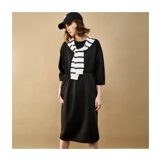 【Le Polka】落肩抽繩連身洋裝-女