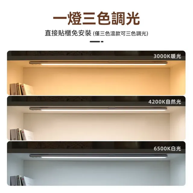 【聚美照明】感應燈 走廊燈 超薄無線感應燈 10cm-無極調光(無線磁性/USB充電/三色變光)