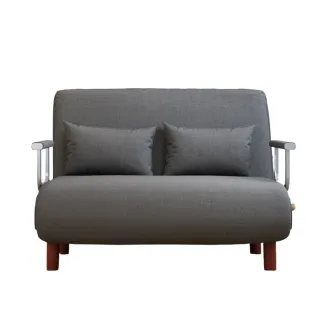 【TAMZU 潭祖】摺疊沙發床 兩用客廳多功能午休懶人沙發(布藝折疊床100*190兩個抱枕 小雙人位)