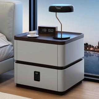 【巨匠】智慧床頭櫃 50x40x50cm 家用臥室床邊櫃 帶密碼鎖現代簡約輕奢高級感床邊櫃(智慧床頭櫃)